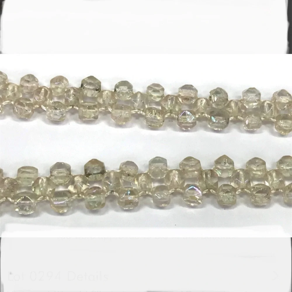 Vintage‎ 14K gold filled clasp woven AB glass beads necklace.